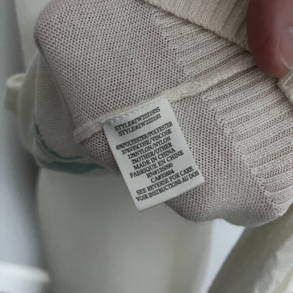 Larisa Palm Tree Sweater by ZSupply - White - Size M Resortwear - Picture 5 of 5